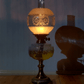 Victorian Oil Lamp Enamelled Opalescent Font Duplex Burner Globe Shade - Tommy's Treasure