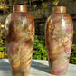 Antique Pair of Marble Glaze & Hand painted Gold Gilt Décor Ceramic Ovoid Vases - Tommy's Treasure