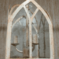 20th Century Gothic Revival Church Window Hanging Ceiling Lantern Light Pendant Glass & Metal - Tommy's Treasure