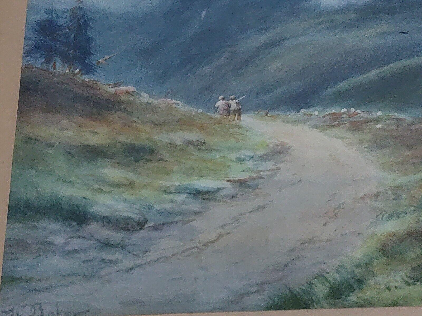 William Baker [1863-1937] Signed Antique British Watercolour Art Painting - Tommy's Treasure