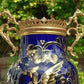 19th Century French Cobalt & Bronze Ormolu Mounted Ceramic Griffin Vase - Tommy's Treasure