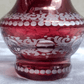 20th Century Bohemian Czech Vintage Cut Etched Ruby Red Glass Vase - 17.5 cm - Tommy's Treasure